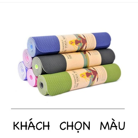 Thảm tập GYM, Thảm tập YOGA chống trượt 2 lớp tpe siêu bền 6mm,8mm hàng cao cấp được bảo hành