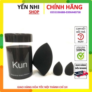 Bông mút tán nền Kun set gồm 3 chiếc siêu mịn bám phấn