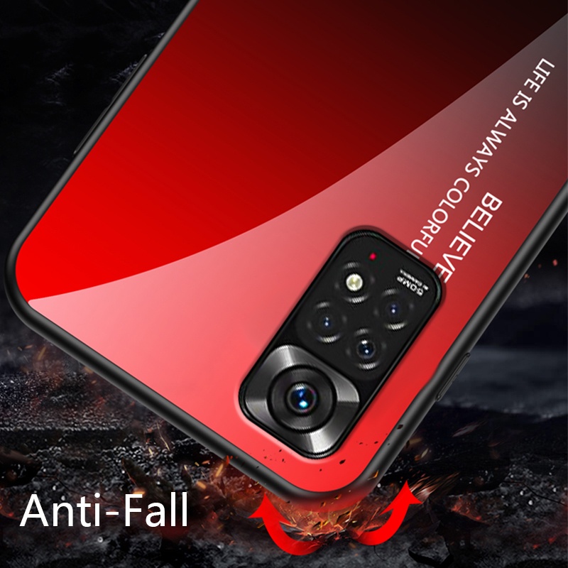 Ốp Điện Thoại Kính Cường Lực Chống Sốc Màu Gradient Cho Redmi Note 11 11s