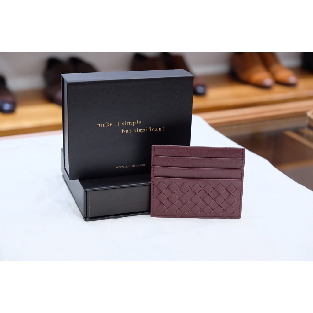 Ví đựng thẻ nam card holder chất liệu da cừu cao cấp, fullbox làm quà tặng