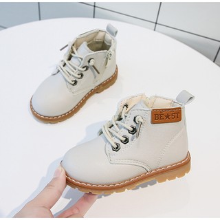 Giày boot cao cổ chất liệu da cho trẻ em