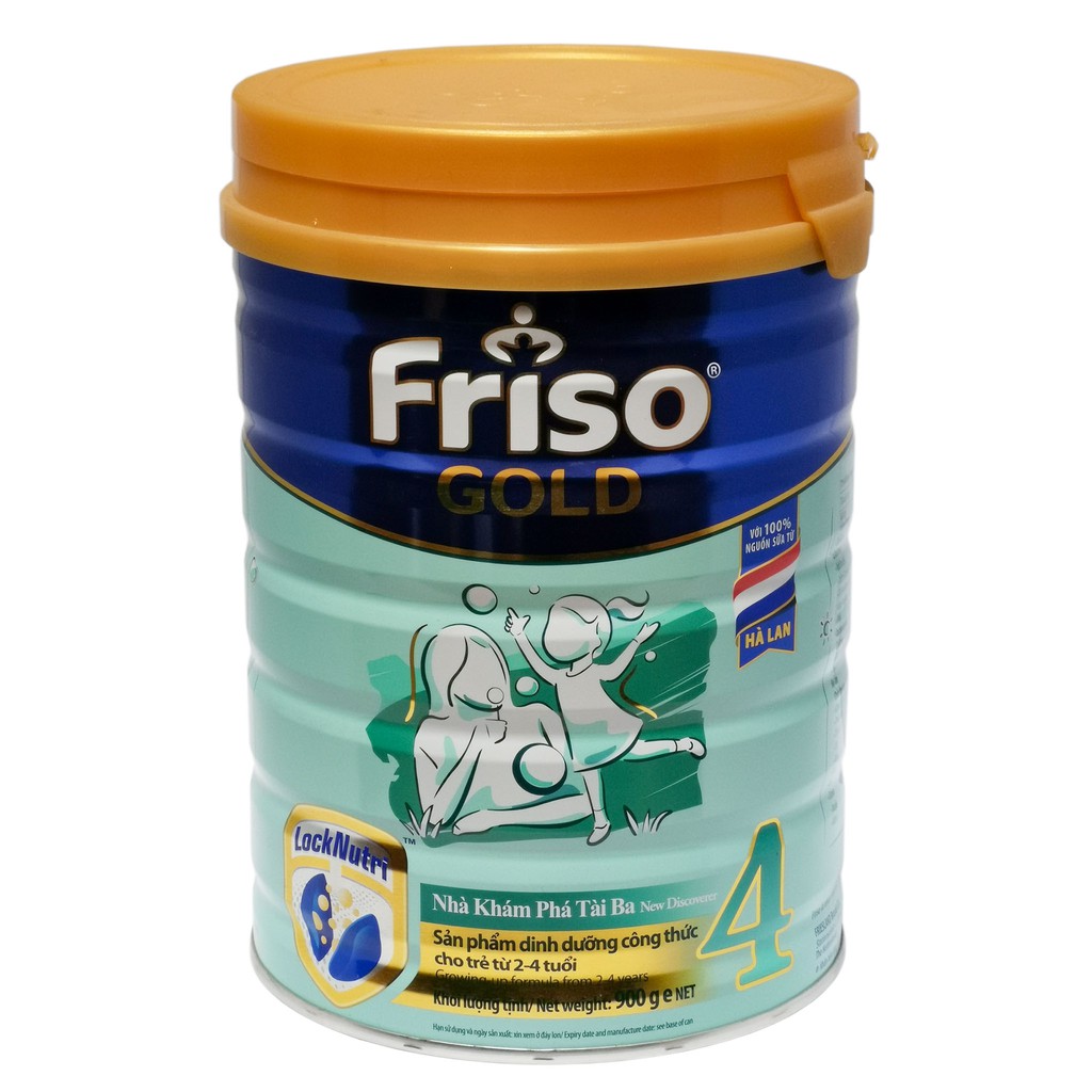 [CHÍNH HÃNG] Sữa Bột Friesland Campina Friso Gold 4 - Hộp 900g (Nhà khám phá tài ba, sản phẩm dinh dưỡng công thức)