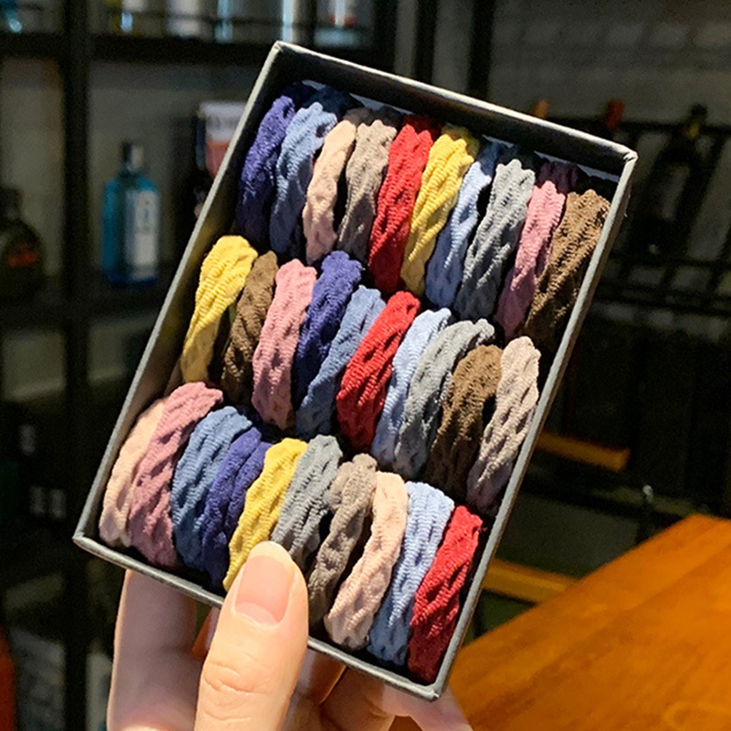 Set 5 Dây Cột Tóc Co Giãn Mini Đơn Giản Cho Nữ