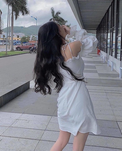 ✨Đầm Rớt Vai Tay Bo ( Có Đệm Ngực) | BigBuy360 - bigbuy360.vn