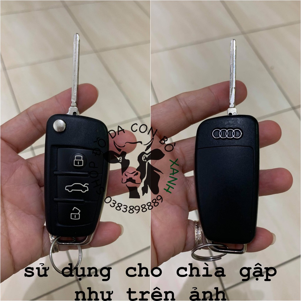 Bao da chìa khoá Audi A3, A4, A5, A6, A7, A8, A4L, A6L, Q5, Q7 handmade da thật 004