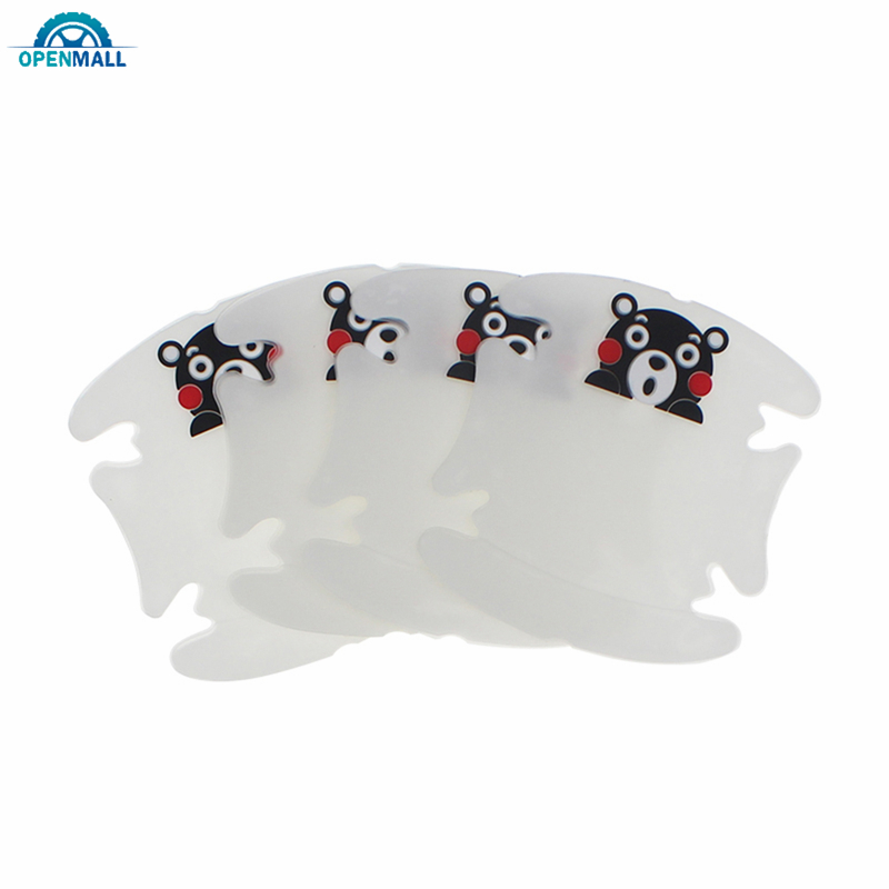 Set 4 Miếng Dán Trang Trí Tay Nắm Cửa Xe Ô Tô Hình Hoạt Hình Đáng Yêu