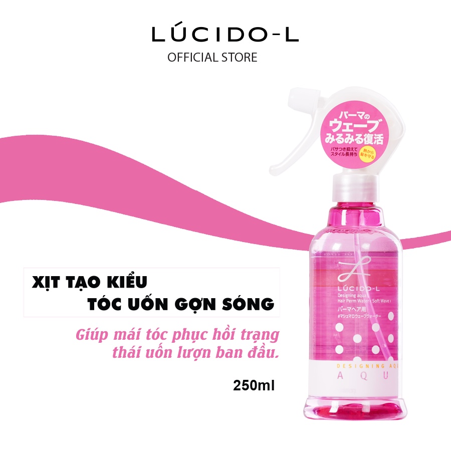 Nước xịt tạo kiểu tóc uốn LÚCIDO-L Designing Aqua Hair Perm Water  250ml/chai