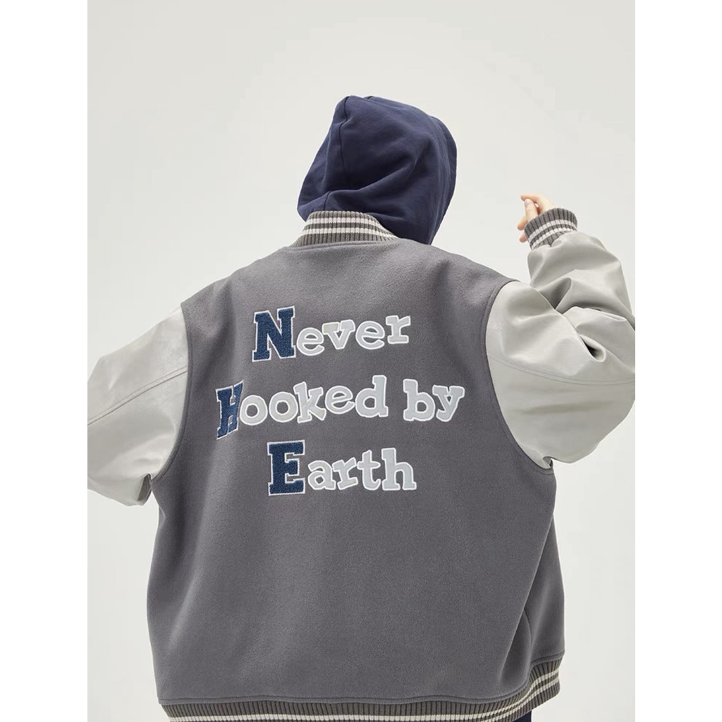 Áo khoác Varsity thân dạ tay da hot trend 2022