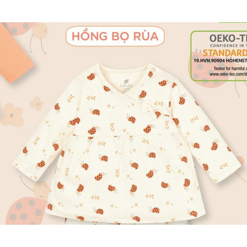 Lullaby - Áo dài tay cổ tim gài nơ cho bé gái 5-16kg