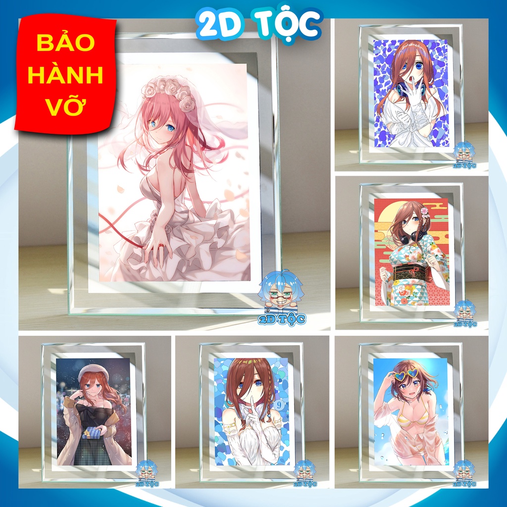 Khung ảnh kính Nakano Miku (7) Anime NHÀ CÓ 5 NÀNG DÂU by 2D Tộc Shop