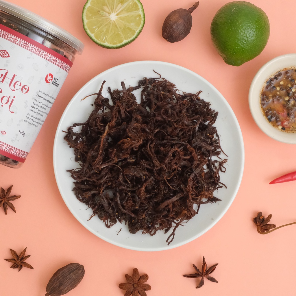 Thịt heo khô xé sợi VIETGOURMET, khô heo không chất bảo quản, hương vị tây bắc 100g