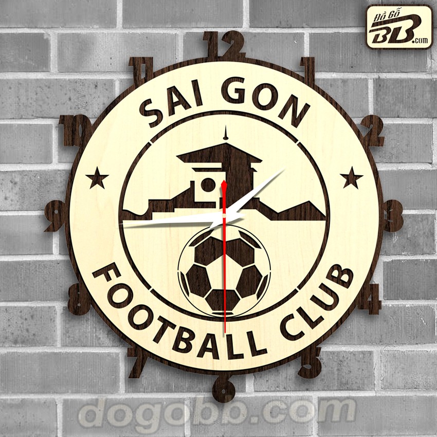 Đồng Hồ Logo Bóng Đá Clb Sài Gòn FC V-League Treo Tường Gỗ Bền Rẻ Đẹp - Đồ Gỗ BB