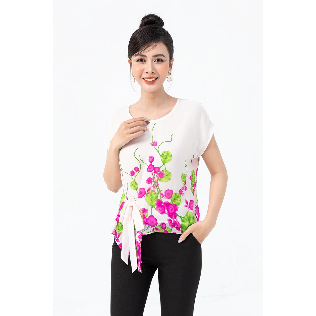 Áo nơ phối, vạt lệch LAMER L61B21H007 (nhiều màu)