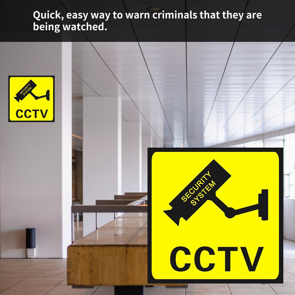 Sign Lables CCTV Surveillance Security 24 Hour Monitor Camera Warning Stickers