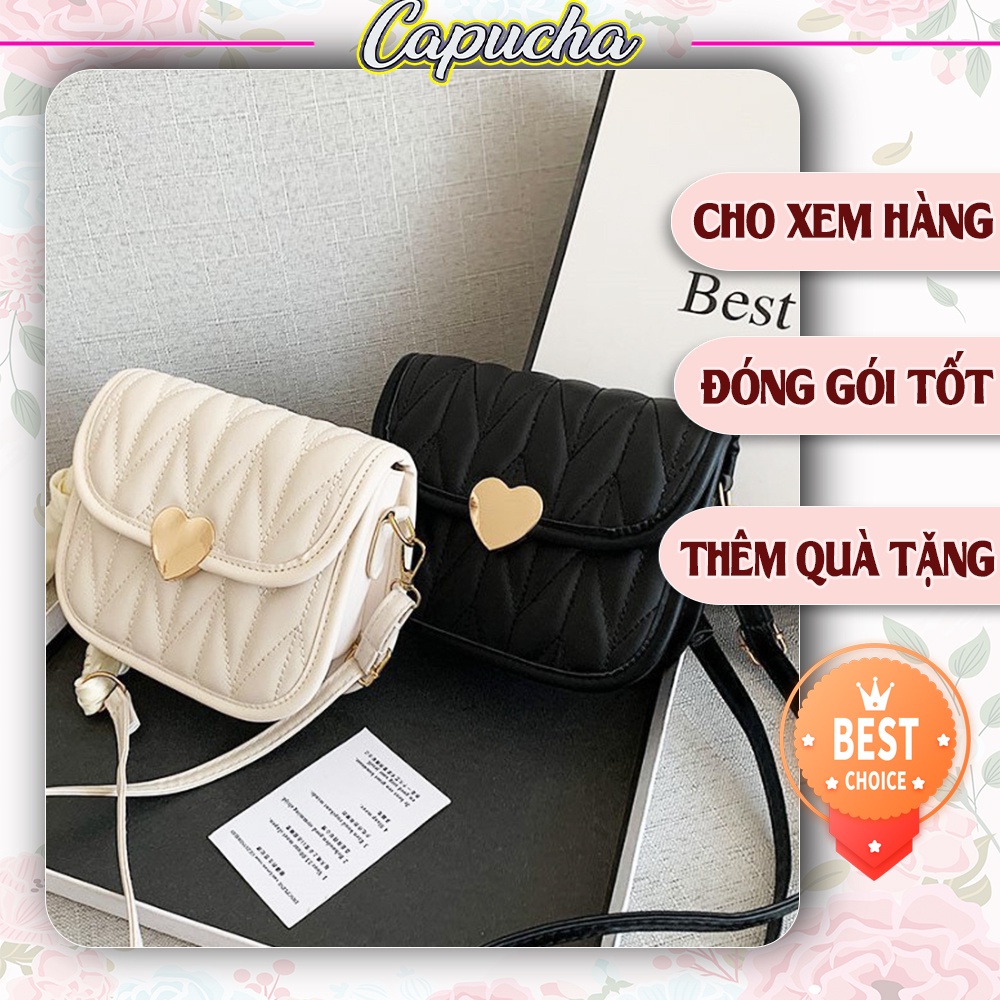 Túi xách nữ đeo chéo khóa tim xinh xẻo đáng yêu Capucha T206