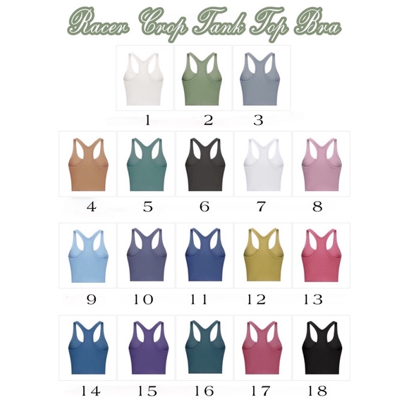 Áo Tank Tập Gym - Yoga Nữ Racerback Crop Tank Top Bra - Áo Lót Thể Thao Cao Cấp Nâng Đỡ Ngực Có Sẵn Mút Lót