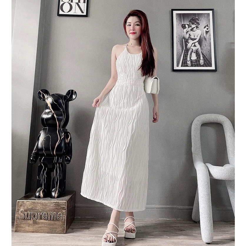 Váy len sóng hở lưng dáng dài siêu hot MIVOSA VN023