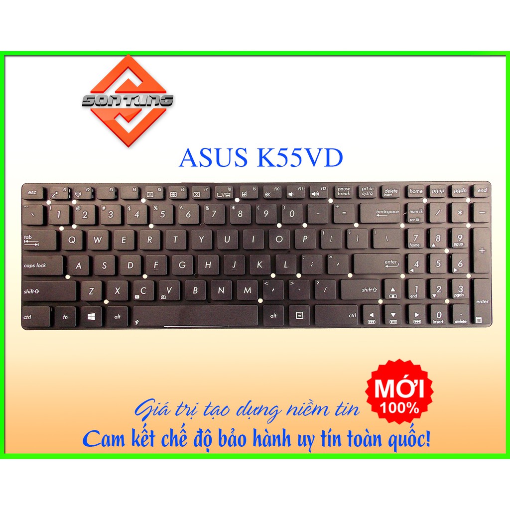 Bàn Phím Laptop Asus K55 K55A K55D K55DE K55DR K55N K55VD A55 U57