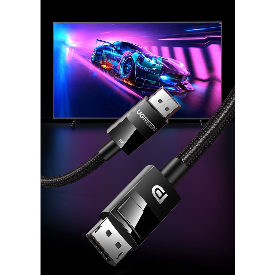 Dây DisplayPort 1.4 Hỗ trợ 4K 144Hz Bện Lưới cao cấp UGREEN DP107 DP114 - BH 18T Chính Hãng