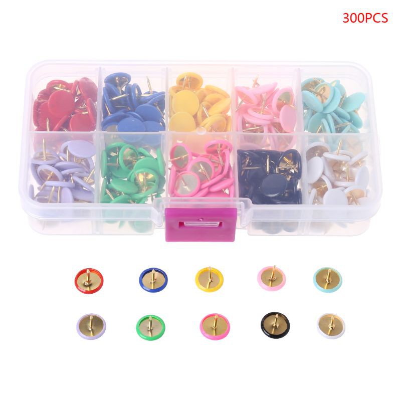 love* 300pcs Home Office Colorful Drawing Pins Pushpin Thumbtack Cork Board Push Pin Photo Wall Map Markers