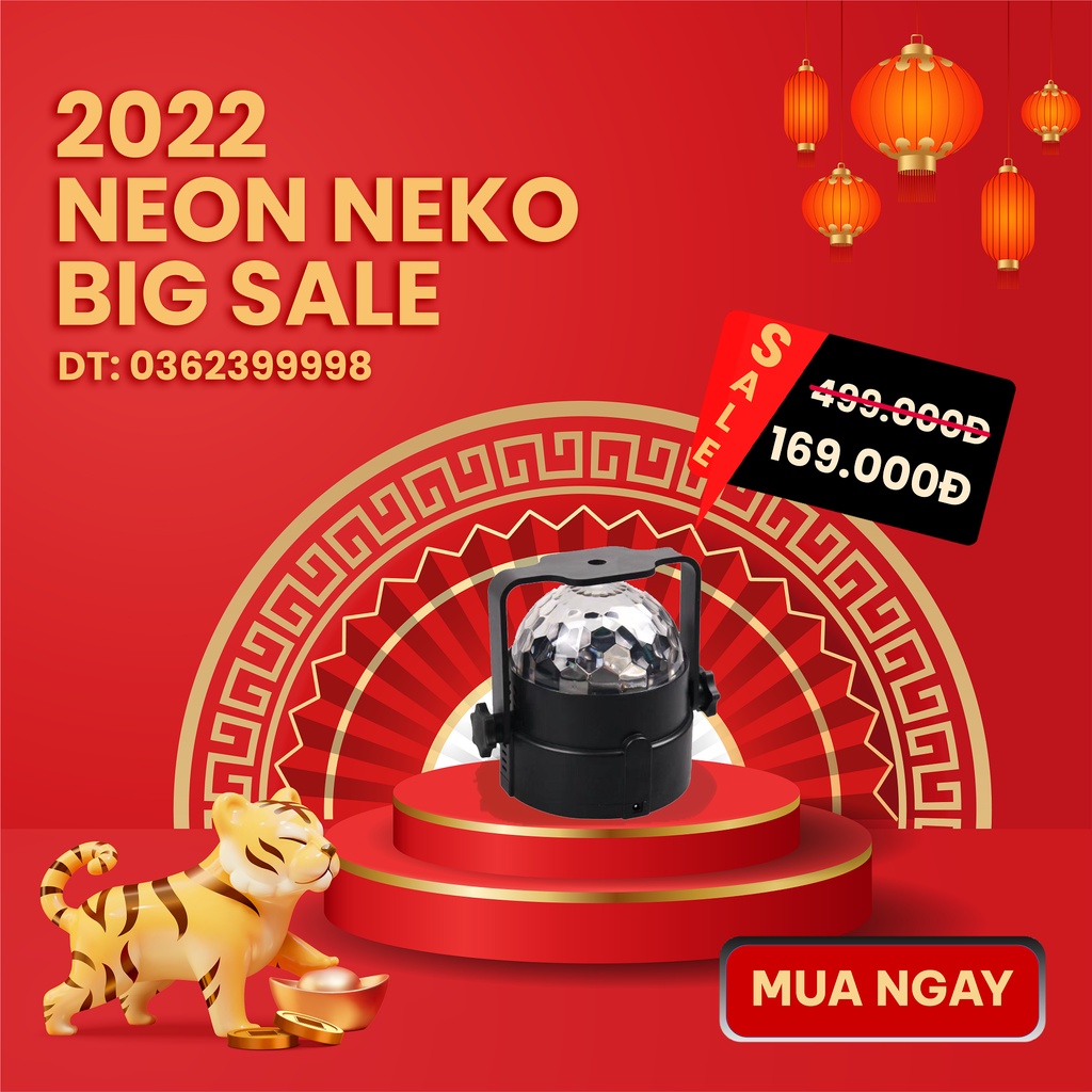 Đèn Led Sân Khấu, Cầu Xoay Cảm Biến nháy theo nhạc, nhiều chế độ, điều khiển từ xa, jack cắm chuẩn EU