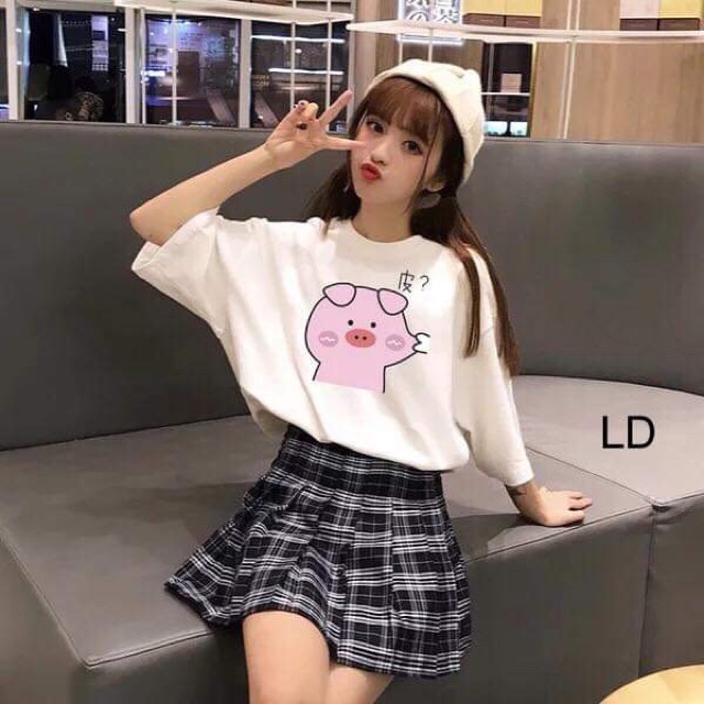 Áo phông heo con bẹo má LDU0619