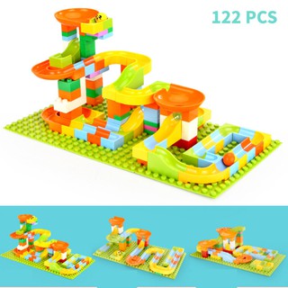 Đồ chơi xếp hình, lắp ráp - Bộ ghép hình cầu trượt thả bi (122 chi tiết loại to)