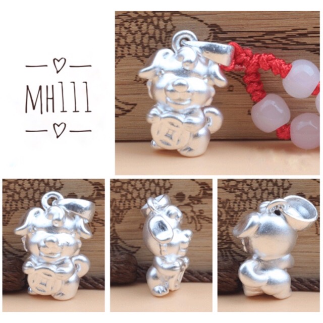 ✅ BÁN SỈ ✅ Charm bạc 12 con giáp tuổi tuất, con chó bạc hàng đẹp - Bạc xịn loại 1, PH135