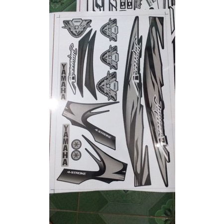 Tem rời dán xe jupiter v đen bạc