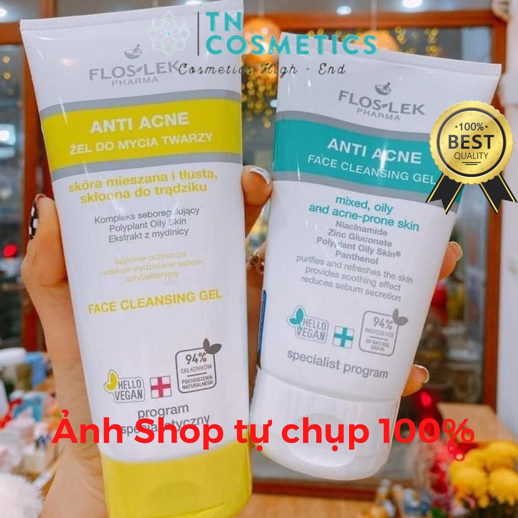 Sữa Rửa Mặt Dành Cho Da Dầu Mụn Floslek Anti Acne Bacterial Face Cleansing Gel 125ml SRM1145
