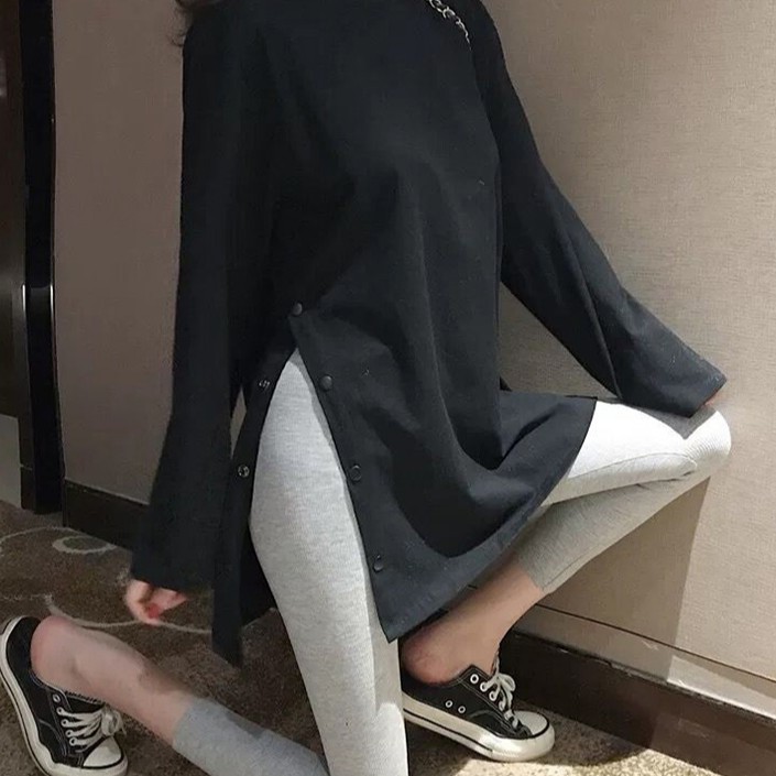 [ Mã 11FASHIONSALE1 giảm 10K đơn 50K ] Áo thun tay dài màu trơn phong cách Hàn Quốc cho phái nữ | BigBuy360 - bigbuy360.vn