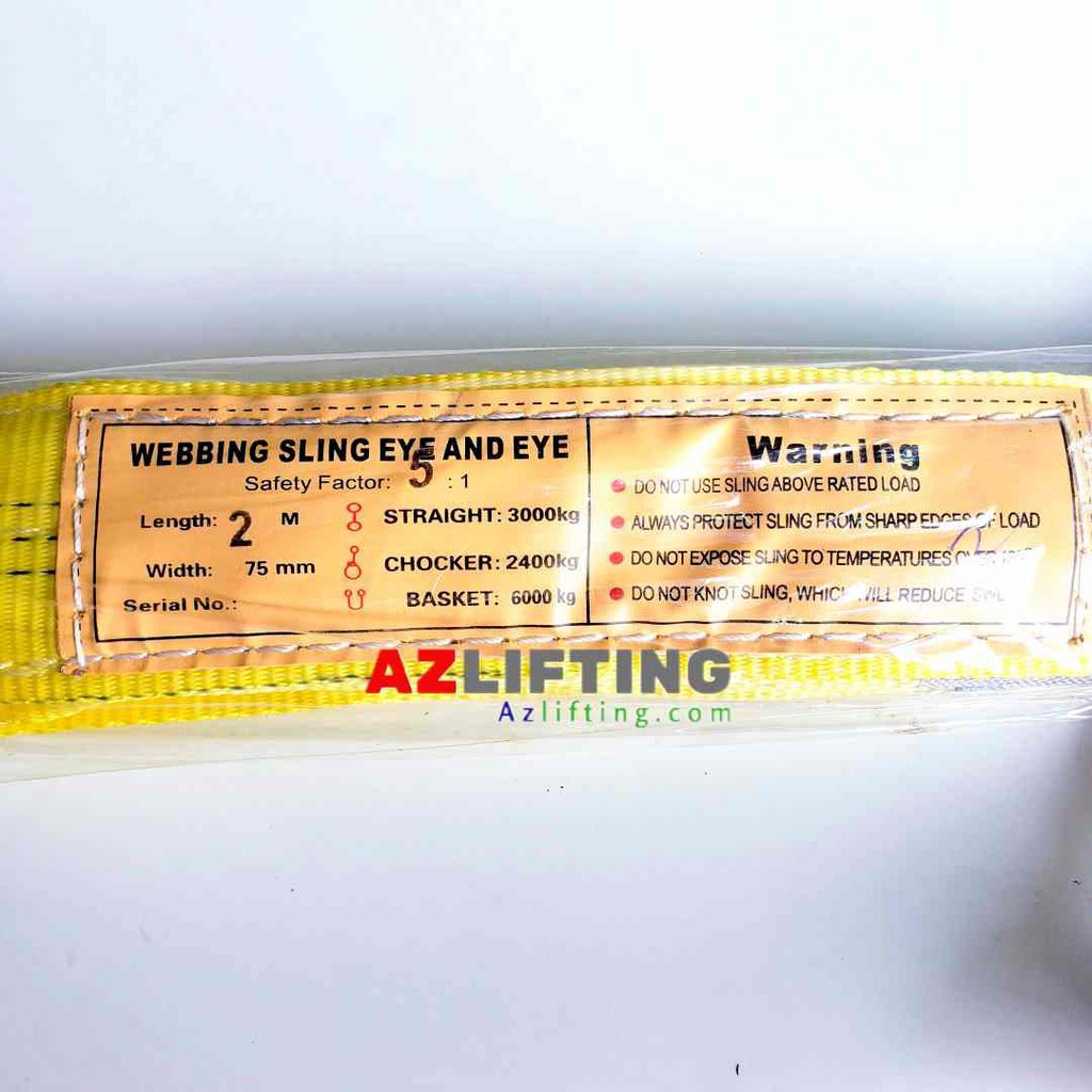 Dây cáp vải cẩu hàng bản dẹp 3 tấn 2 mét hệ số an toàn 5:một