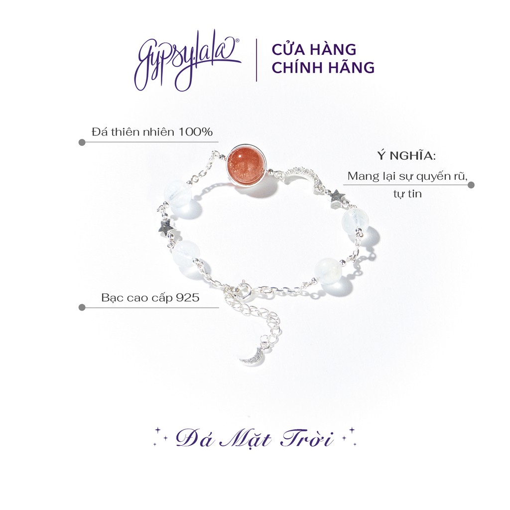 Lắc Tay Bạc 925 Đá Mặt Trời - Ánh Trăng Thiên Nhiên Phong Thủy May Mắn SP003323 Gypsy.lala