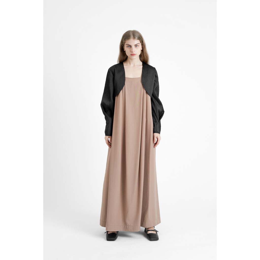 Đầm KHÂU BY CQ hai dây màu nâu Jiyeon