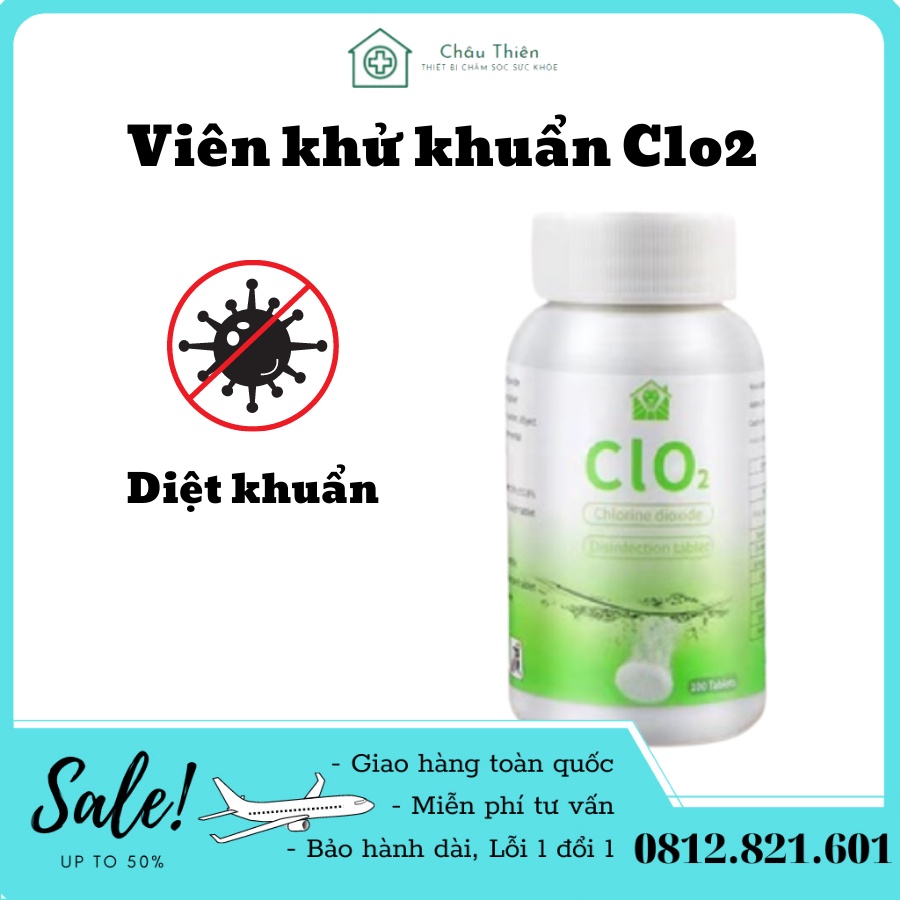 Viên khử khuẩn Clo2 màu xanh lá, viên sủi tan nhanh trong nước, khử khuẩn mọi bề mặt không gian