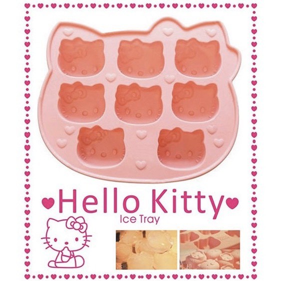 Khuôn silicon Hello Kitty Hồng - Xanh Dương