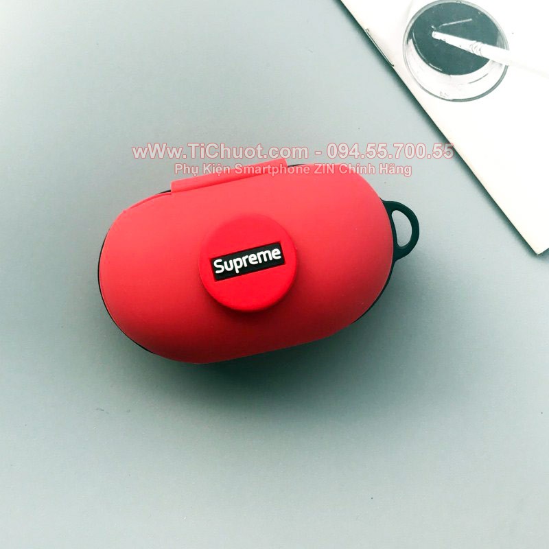 Bao Ốp Galaxy Buds Buds+ Silicon Dẻo logo SUPREME có móc khóa
