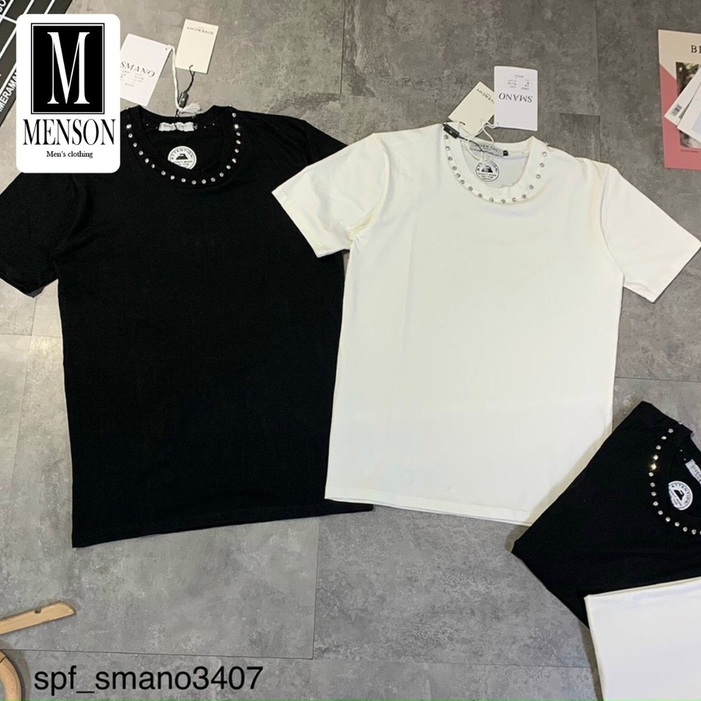 ⭐️SIÊU PHẨM⭐️Áo Phông Nam Cổ Tròn Đính Đá Chất Mát Mùa Hè - Áo Thun Nam cotton co giãn thoáng mát MENSON M6201 | BigBuy360 - bigbuy360.vn