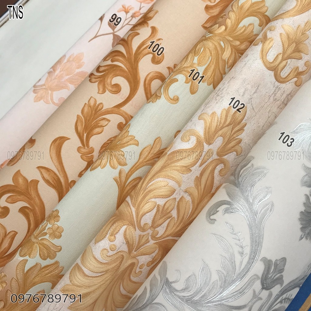 Giấy Dán Tường Hoa Văn Cổ Điển Châu Âu In nổi 3d Cho Phòng Ngủ, Phòng Khách, Lụa Keo Sữa Dán Ngoài, Khổ 10m x 53 cm