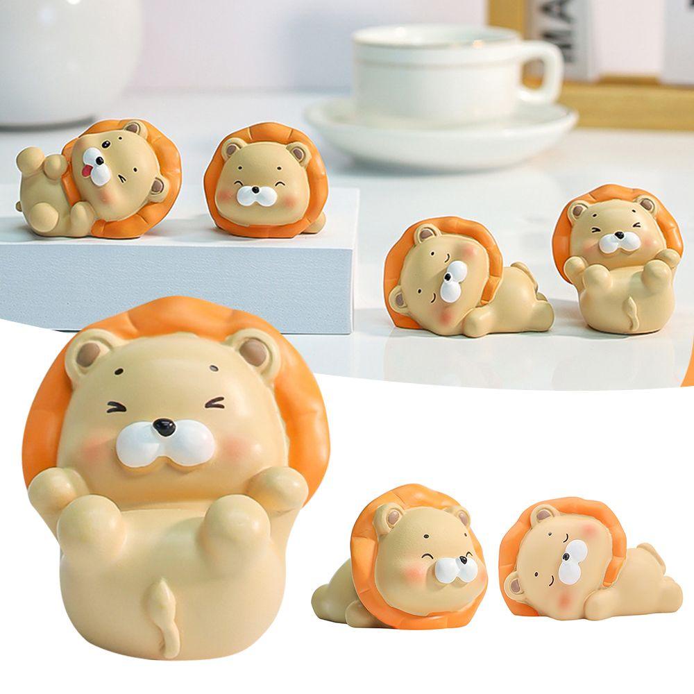 CONOPERY Tượng Sư Tử Cam Bằng Nhựa Resin Trang Trí Nhà Cửa Sân Vườn