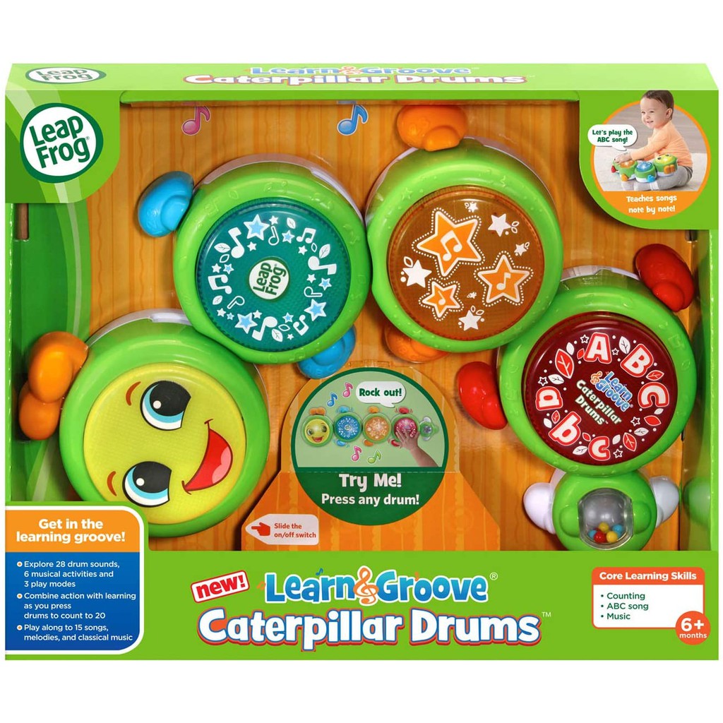 Leapfrog - Đồ chơi giáo dục phát triển trí tuệ, kỹ năng, ngôn ngữ cho bé - Dàn trống chú sâu bướm phát nhạc phát đèn.