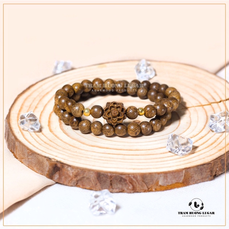 Vòng tay trầm hương - Thương Hiệu Trầm Hương Lugar - Hoa Sen Trầm