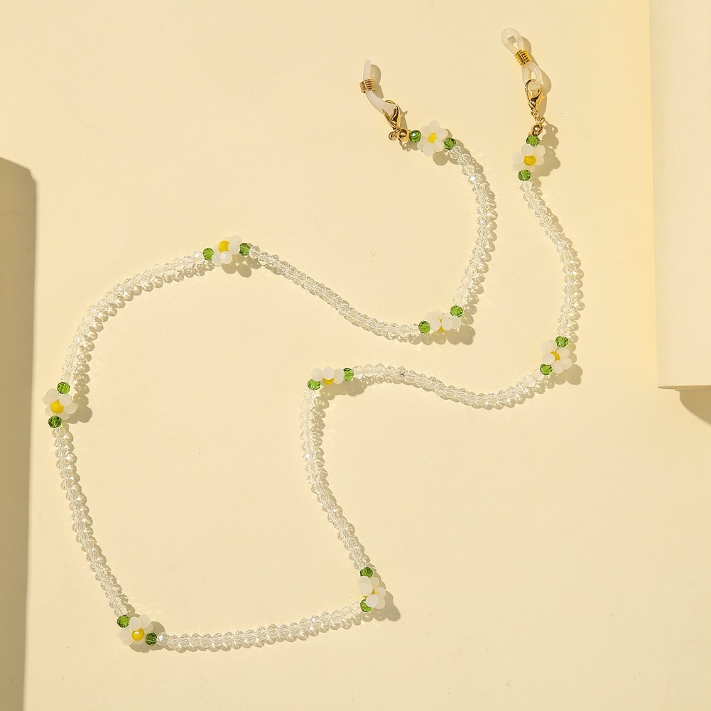 Vòng cổ Mặt Hình Hoa Trong Suốt Đính Hạt Pha Lê Phong Cách Hàn Quốc