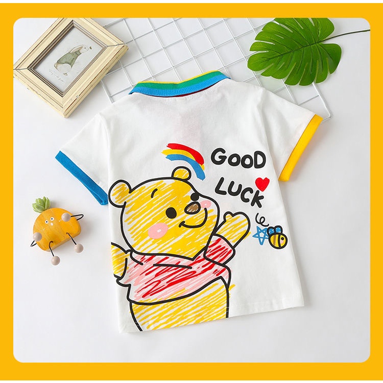 Áo thun hoạ tiết gấu Pooh 2 mặt cho bé trai & bé gái  N01169