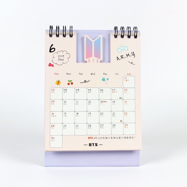 Lịch BTS 2019, lịch V và JungKook, lịch để bàn 2019