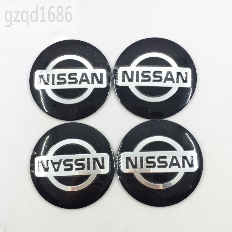 Bộ 4 miếng sticker họa tiết huy hiệu NISSAN 56mm dán bánh xe cho xe Nissan