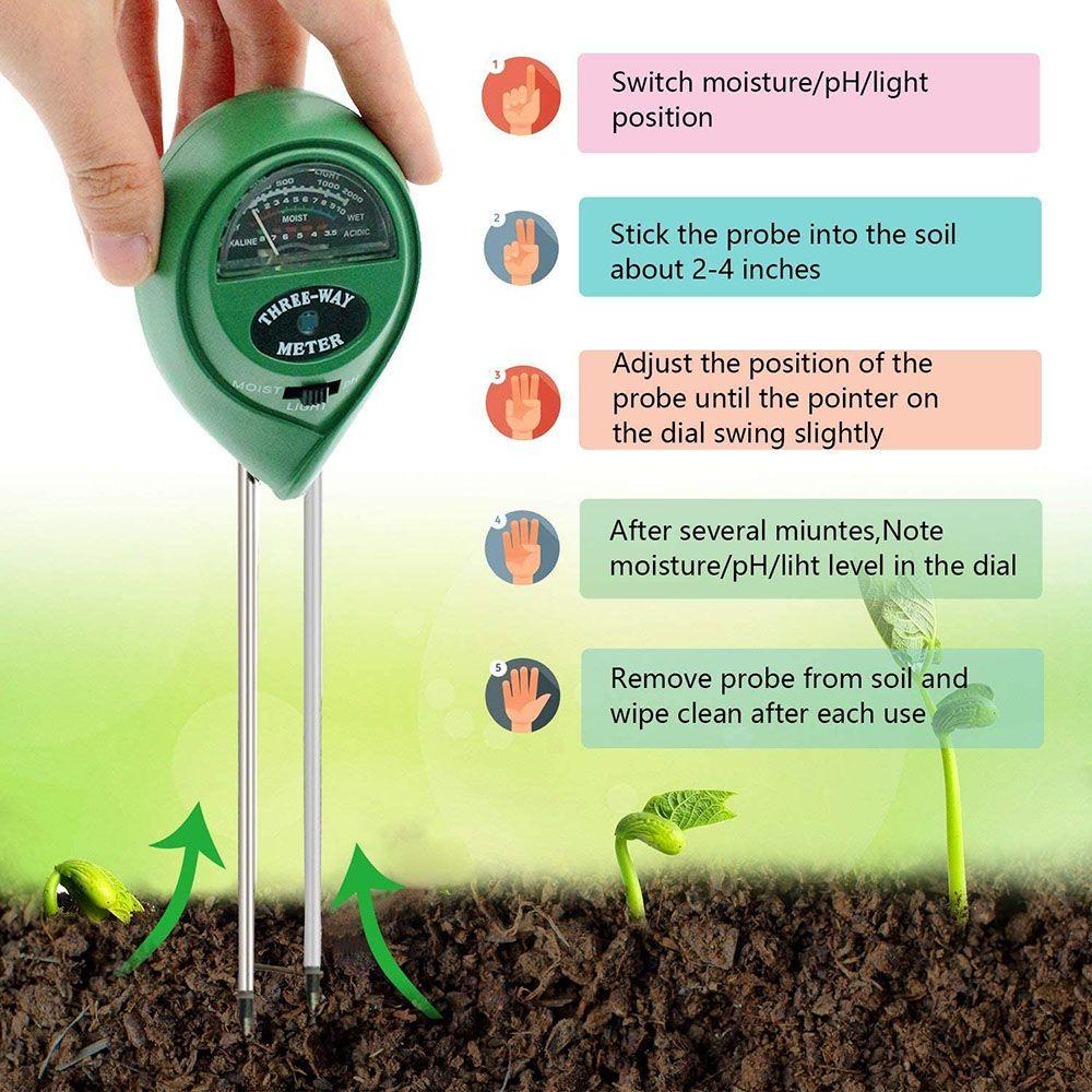 Dụng Cụ Kiểm Tra Độ PH Đất Trồng Cây 3 Trong 1