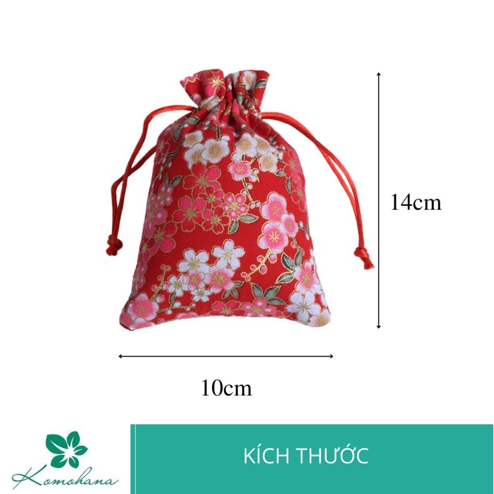 Túi vải nhỏ mini dây rút độc – đẹp – họa tiết ấn tượng , hầu bao vải Komohana