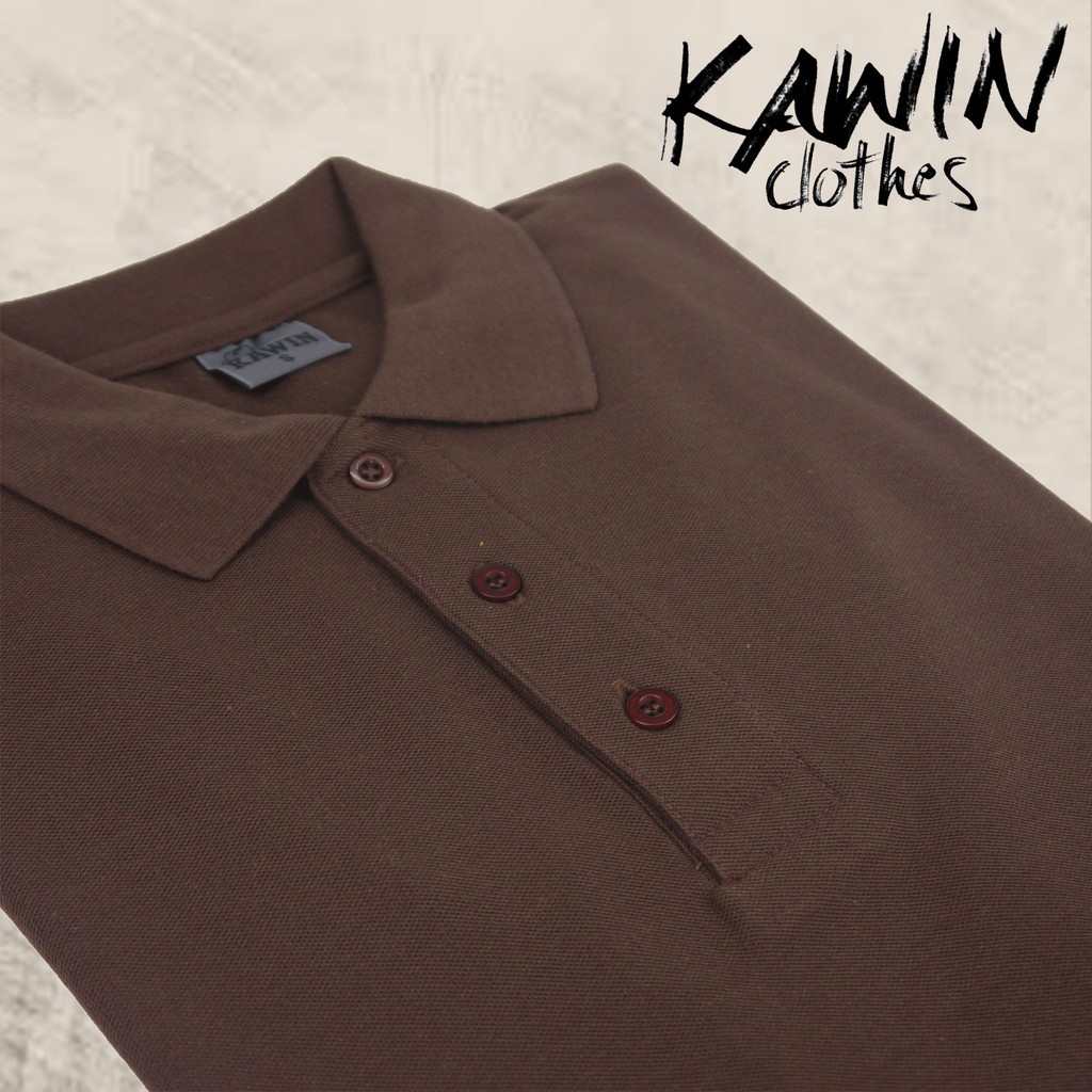 Áo sơ mi Polo nam / nữ KAWIN Màu nâu đậm Vải mềm mại và rất thoải mái khi mặc.