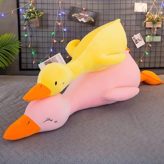 Gấu bông vịt trầm cảm, ngỗng lười dễ thương (45cm---1m6) gối ôm vịt lười ngỗng lười siêu mịn, chất vải miniso 4 chiều